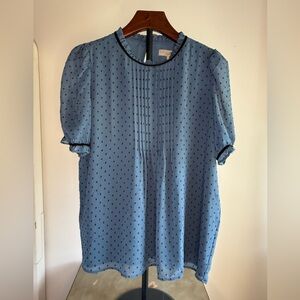 LOFT Blue Polka Dot Women's Top